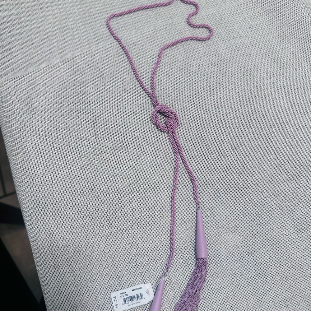 Kendra Scott Lavender Knotted Lariat Necklace with Tassels